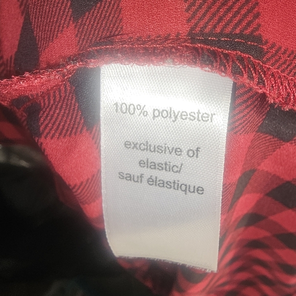 Maurice's Red and Black Buffalo Check Print Lightweight Longsleeve Blouse - Picture 3 of 3